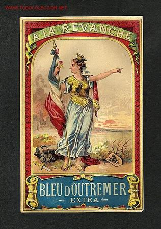 Etiquetas antigas: Bonita Etiqueta litografica BLEU D'OUTREMER