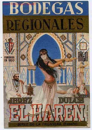 Old Labels: ETIQUETA JEREZ DULCE EL HAREN ER 2