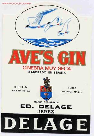 Etiquetas antiguas: ETIQUETA GINEBRA AVES GIN  ER 24