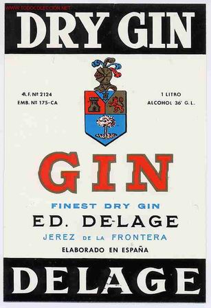 Etiquetas antiguas: ETIQUETA GINEBRA  GIN  ER 25