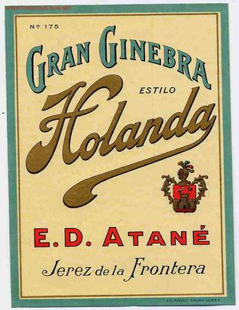 Etiquetas antiguas: ETIQUETA GINEBRA HOLANDA  ER 39