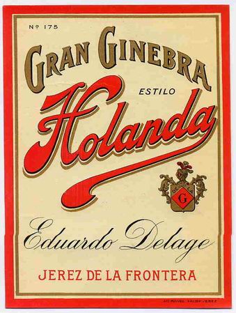 Etiquetas antiguas: ETIQUETA GINEBRA HOLANDA  ER 41