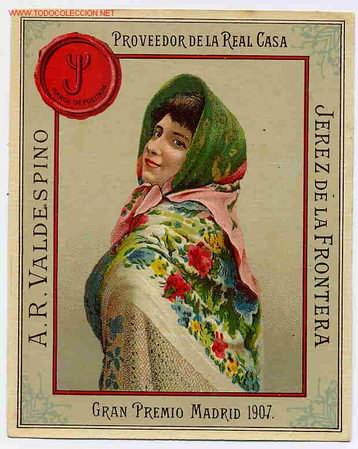 Etiquetas antiguas: ETIQUETA VALDESPINO SE&Ntilde;ORA 3  ER44