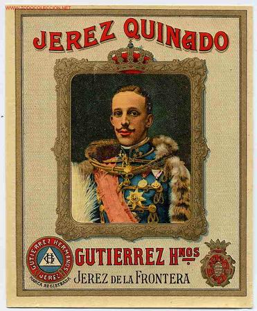 Old Labels: ETIQUETA JEREZ QUINADO ALFONSO XIII ER 56