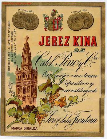 Etiquetas antiguas: ETIQUETA JEREZ QUINA LA GIRALDA  ER 61