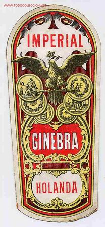 Etiquetas antiguas: ETIQUETA  GINEBRA IMPERIAL  ER 100