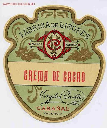 Old Labels: ETIQUETA CREMA DE CACAO ER 157