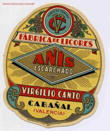 Old Labels: ETIQUETA ANIS ESCARCHADO VIGILIO ER 174