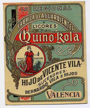 Etiquetas antiguas: ETIQUETA QUINO - KOLA   ER 184