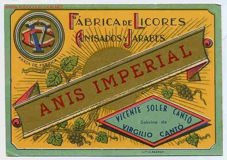 Old Labels: ETIQUETA ANIS IMPERIAL ER 187