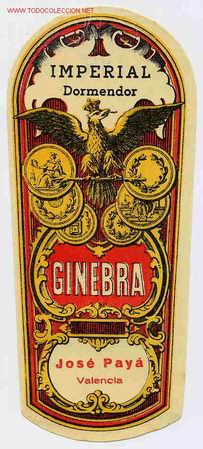 Etiquetas antiguas: ETIQUETA GINEBRA IMPERIAL  ER 194