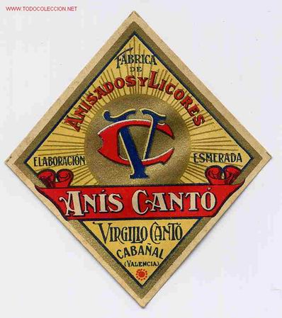 Old Labels: ETIQUETA ANIS CANTO ER 213