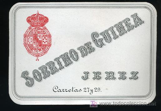 Alte Etiketten: ETIQUETA DE JEREZ, SOBRINO DE GUINEA