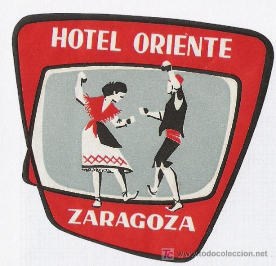 Etiquetas antiguas: Etiqueta Hotel Oriente - Zaragoza - Espa&ntilde;a