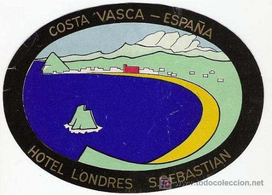 Etiquetas antiguas: Etiqueta Hotel Londres - San Sebasti&aacute;n
