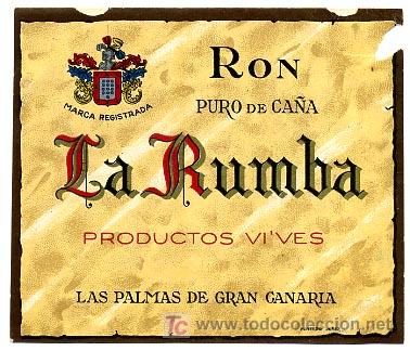 Etichette antiche: ETIQUETA  GRANDE RON PURO DE CA&Ntilde;A LA RUMBA , CANARIAS, LAS PALMAS ,   ES76