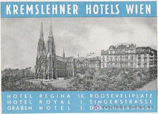 Etiquetas antiguas: Etiqueta Hotel de Viena