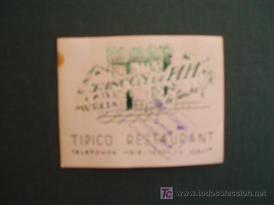 Etiquetas antiguas: ETIQUETA   HOTEL  RINCON DE PEPE     MURCIA