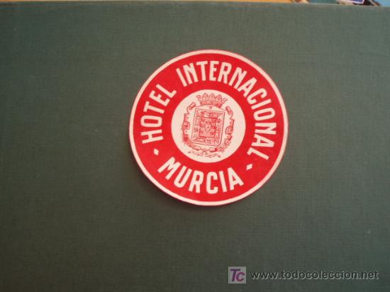 Etiquetas antiguas: ETIQUETA  HOTEL   INTERNACIONAL     MURCIA