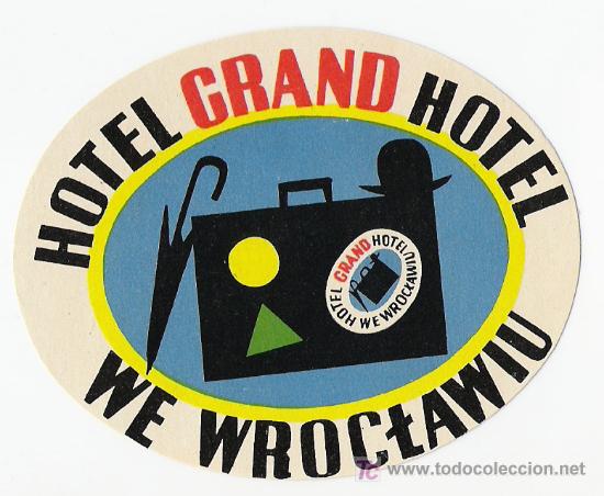 Etiquetas antiguas: Etiqueta del Grand Hotel We Wroctawieu