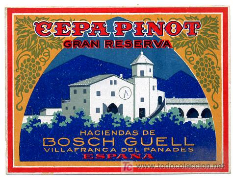 Etichette antiche: ETIQUETA  CEPAPINOT , GRAN RESERVA ,CAVA ?  VILLAFRANCA DEL PANADES     S313