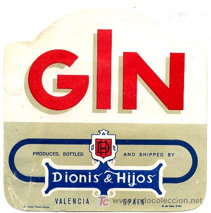 Etiquetas antiguas: ETIQUETA   , GINEBRA DIONIS HIJOS, VALENCIA   S329