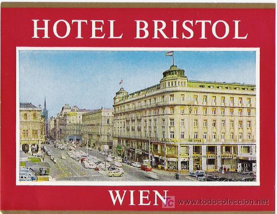 Etiquetas antiguas: Etiqueta del Hotel Bristol de Viena (Austria)