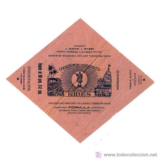 Etichette antiche: ETIQUETA  CHOCOLATE COLON , RIBES, SUPERIOR,  ER408