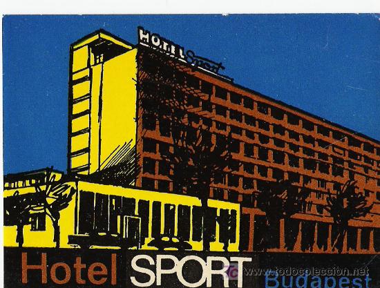 Etiquetas antiguas: Etiqueta del Hotel Sport - Budapest - Hungr&iacute;a