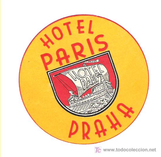 Etiquetas antiguas: Etiqueta Hotel Paris - Praha (Checoslovaquia)