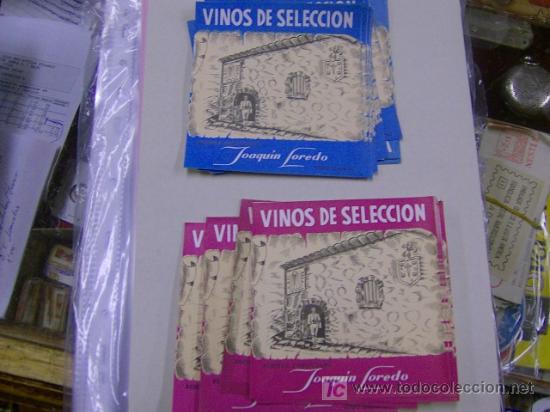 Etiquetas antiguas: GALICIA VIGO - LOTE 20 ETIQUETAS DE VINO PERSONALIZADAS JOAQUIN LOREDO APROX 1960 + info