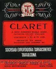 Etiquetas antiguas: ETIQUETA DE VINO DE CLARET EXPORTACION - Foto 1