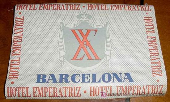 Etiquetas antiguas: ANTIGUA ETIQUETA PARA MALETA - HOTEL EMPERATRIZ, BARCELONA - LABELS BAGGAGE - LABELS HOTEL
