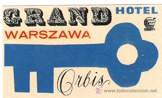 Etiquetas antiguas: Etiqueta Grand Hotel Warszawa