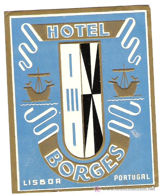 Etiquetas antiguas: Etiqueta Hotel Borges - Lisboa - Portugal