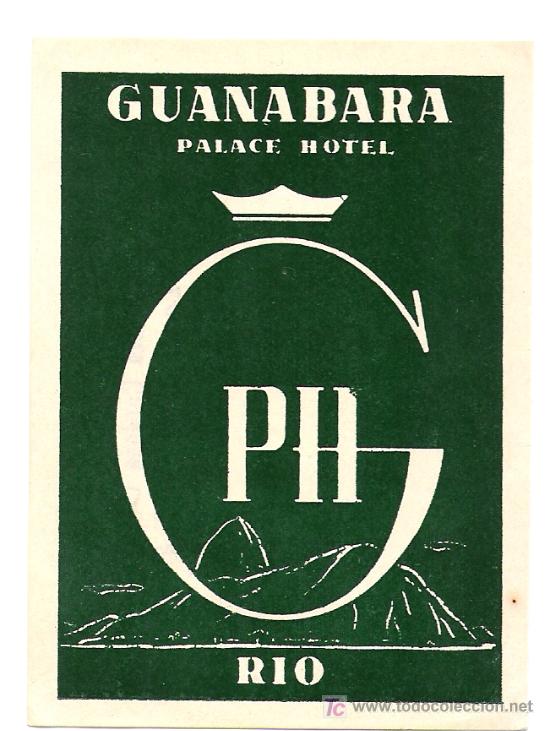 Etiquetas antiguas: Etiqueta del Hotel Gunavara - Rio de Janeiro - Brasil