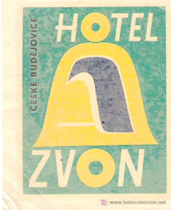 Etiquetas antiguas: Etiqueta Hotel Zvon - Ceske Budejovice - Bohemia - Rep&uacute;blica Checa
