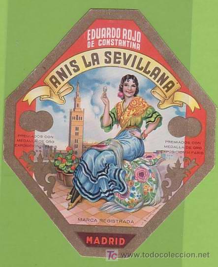 Etiquetas antiguas: ETIQUETA VINO LICOR- Anis la Sevillana De Litografia Dura