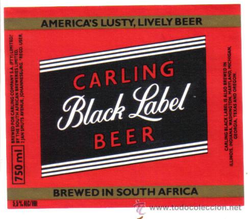 Alte Etiketten: ETIQUETA DE CERVEZA. SUD - AFRICA.