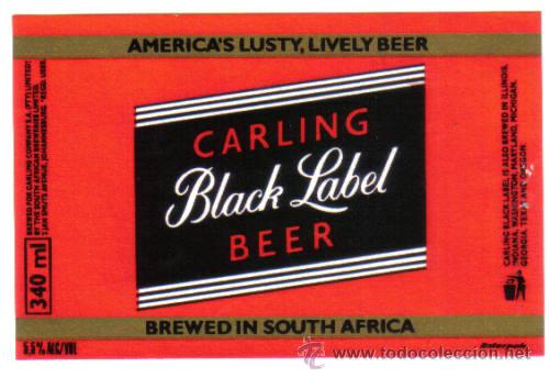 Alte Etiketten: ETIQUETA DE CERVEZA. SUD - AFRICA.