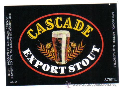 Etiquetas antiguas: ETIQUETA DE CERVEZA. AUSTRALIA. CASCADE. EXPORT STOUT. - Foto 1