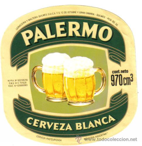 Old Labels: ETIQUETA DE CERVEZA. ARGENTINA. PALERMO.