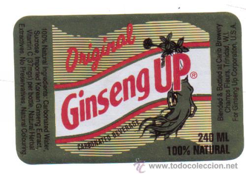 Old Labels: ETIQUETA DE CERVEZA. TRINIDAD. GINSENG UP.