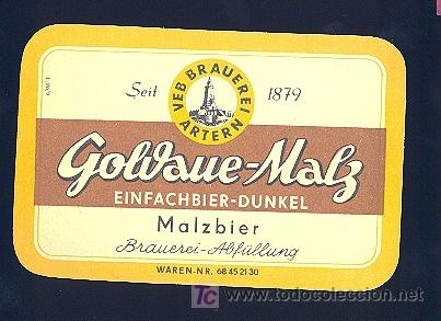 Old Labels: ETIQUETA DE CERVEZA. ALEMANIA.