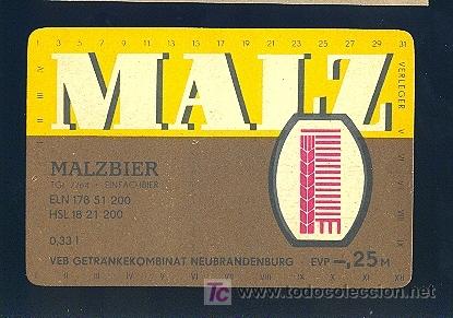 Old Labels: ETIQUETA DE CERVEZA. ALEMANIA.