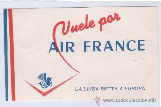 Etiquetas antiguas: ETIQUETA HOTEL-Linea Aerea AIR FRANCE .Medidas 57X95 mm