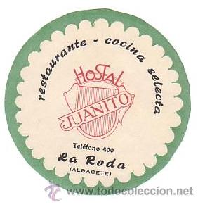Etiquetas antiguas: Etiqueta Hotel -ESPA&Ntilde;A - Juanito-La Roda- Albacete -.Diametro 65mm