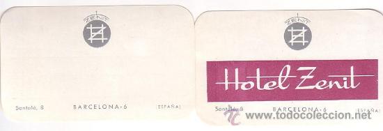 Etiquetas antiguas: Etiqueta Hotel - ESPA&Ntilde;A- HOTEL ZENIT - MOD.1 CON ERRATA-BARCELONA -.MEDIDAS 105X65 mm