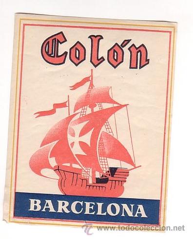 Etiquetas antiguas: Etiqueta Hotel - HOTEL COLON -BARCELONA -110 X 85 mm AUTENTICA ILUSTRACION PRIMITIVA