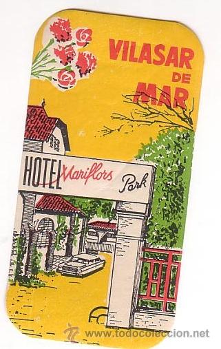 Etiquetas antiguas: Etiqueta Hotel-ESPA&Ntilde;A - HOTEL MARIFLORS PARK- VILASAR DE MAR -Barcelona -. 120X65 mm